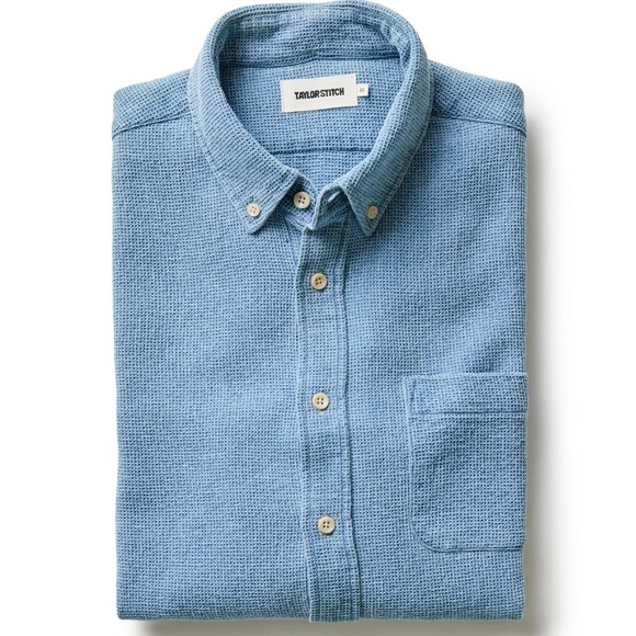 Taylor Stitch The Jack Shirt in Washed Indigo Waffle (Men’s XL) - Picture 1 of 6